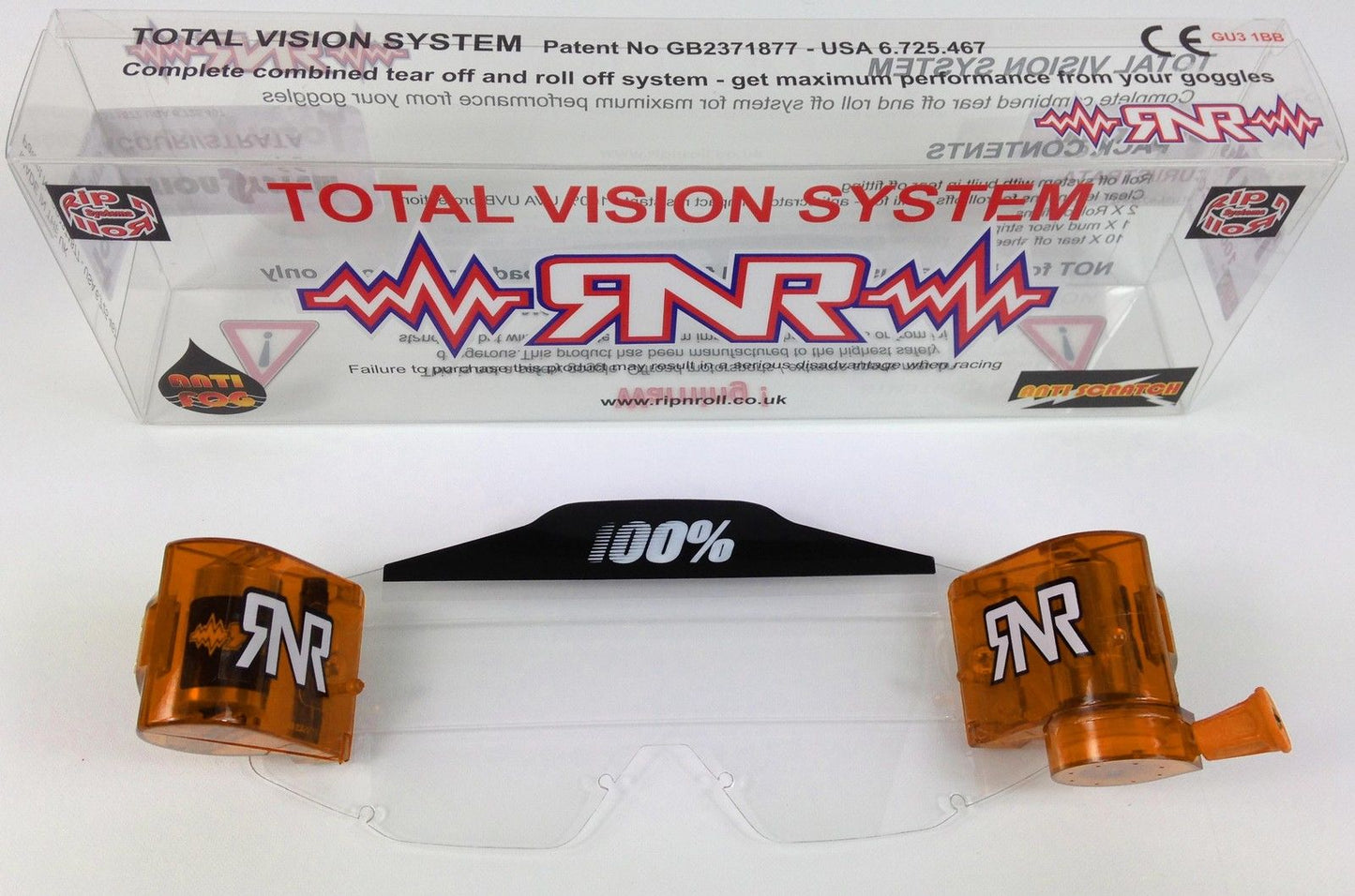Rip n Roll TVS - 100% Strata / Accuri Total Vision System, Orange - motocross4u