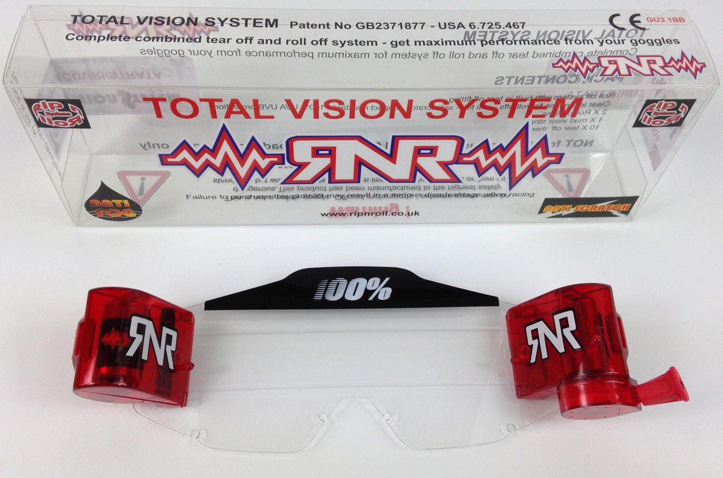 Rip n Roll TVS - 100% Strata / Accuri Total Vision System, Red - motocross4u