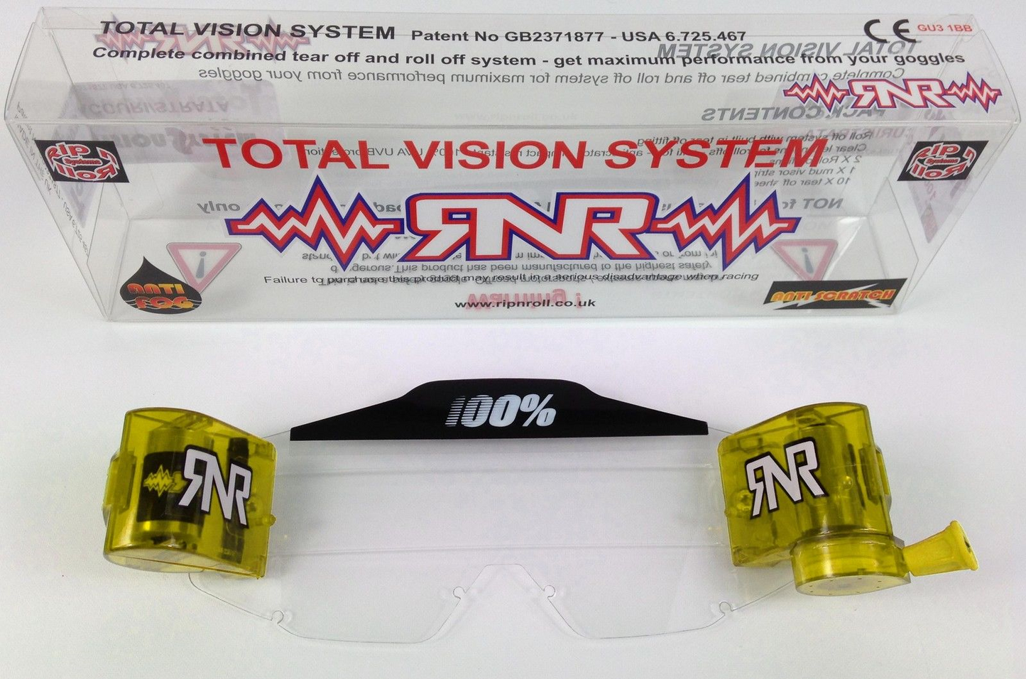 Rip n Roll TVS - 100% Strata / Accuri Total Vision System, Yellow - motocross4u
