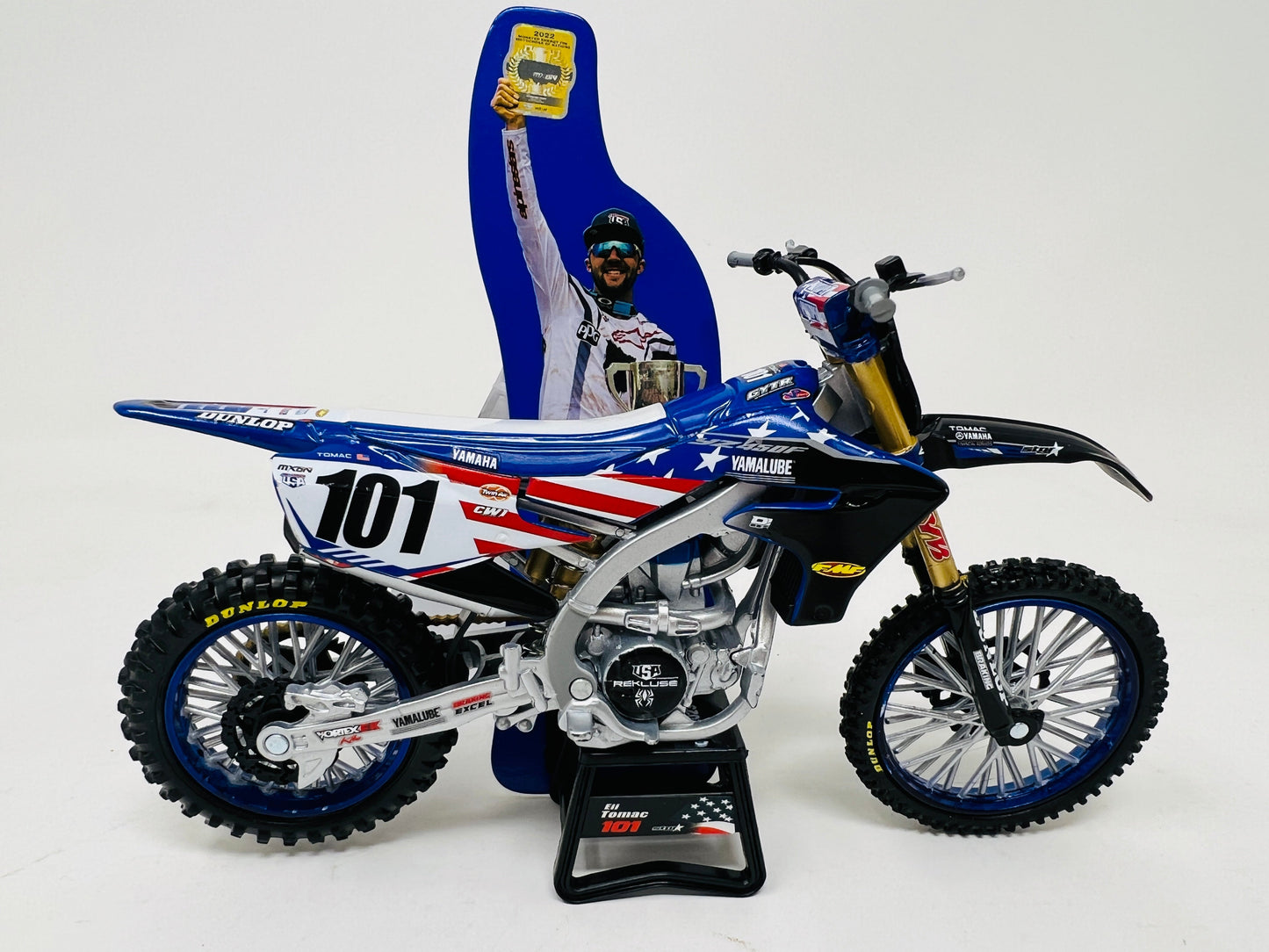 New Ray Toys 1:12 Eli Tomac Motocross of Nations Yamaha YZF 450 Toy Model - motocross4u