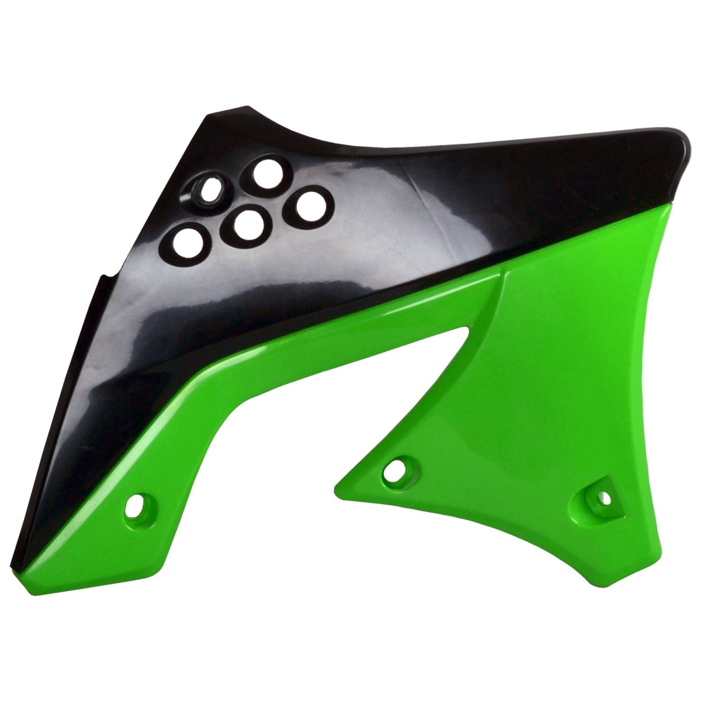 Polisport Kawasaki Radiator Scoops KXF 250 2009 - 2012, Black / Green - motocross4u