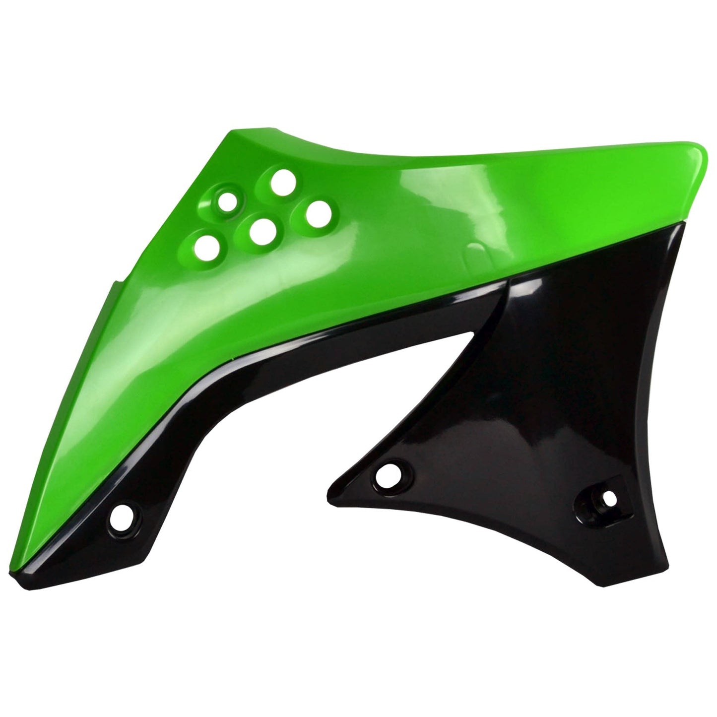 Polisport Kawasaki Radiator Scoops KXF 450 2009 - 2011, Green / Black - motocross4u