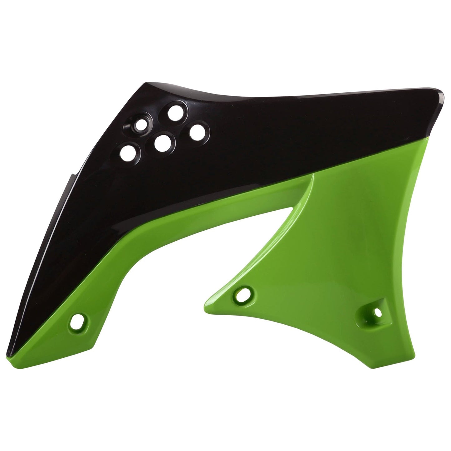 Polisport Kawasaki Radiator Scoops KXF 450 2009 - 2011, Black / Green - motocross4u