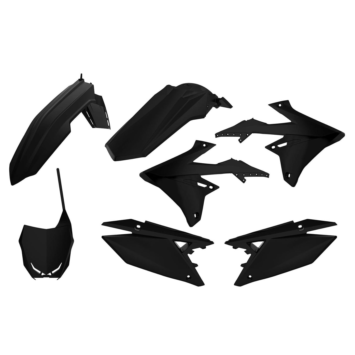Polisport Suzuki Plastic Kit RMZ 250 2019 - 2022 RMZ 450 2018 - 22, Black - motocross4u