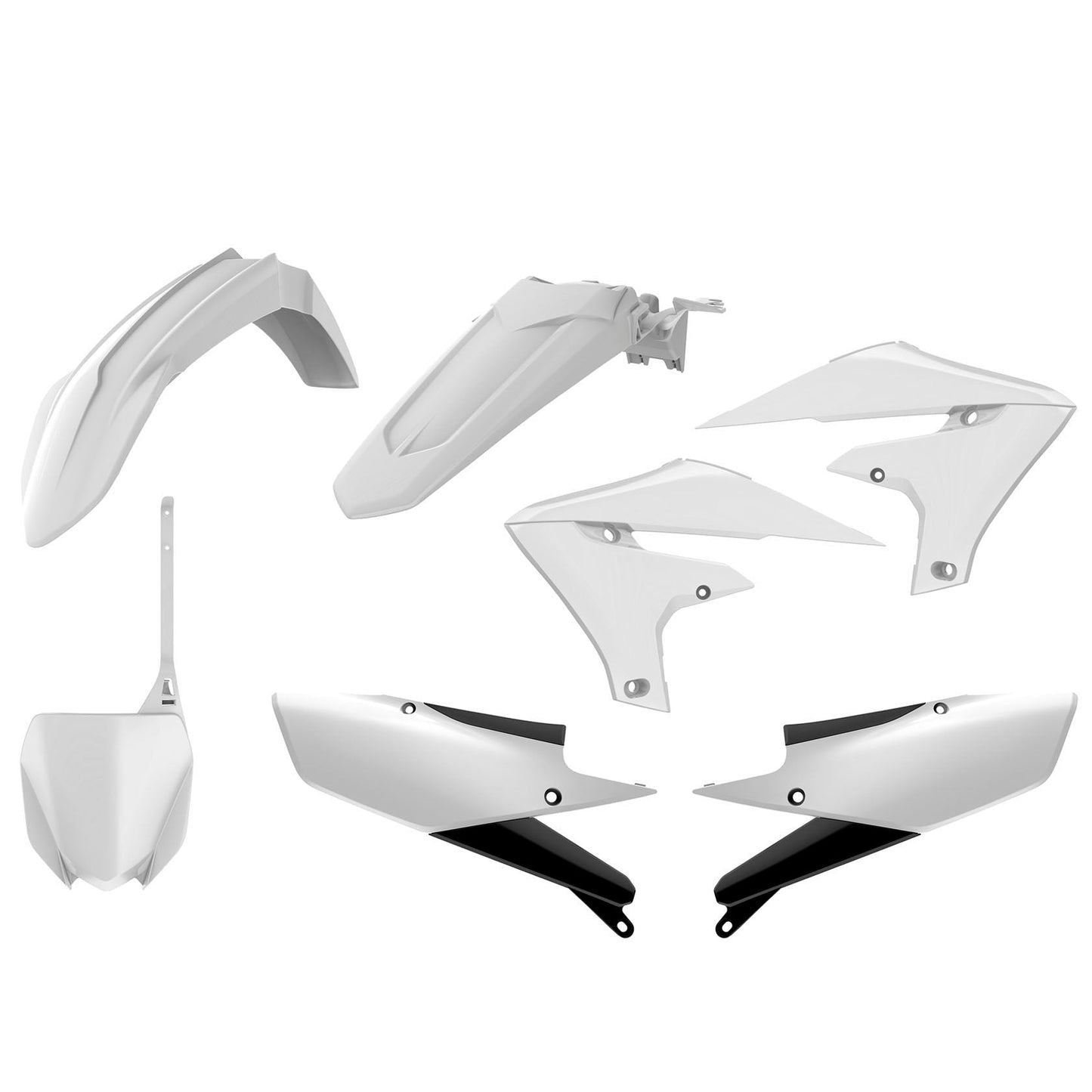 Polisport Yamaha Plastic Kit YZF 250 2019 - 2022 YZF 450 2018 - 22, White - motocross4u