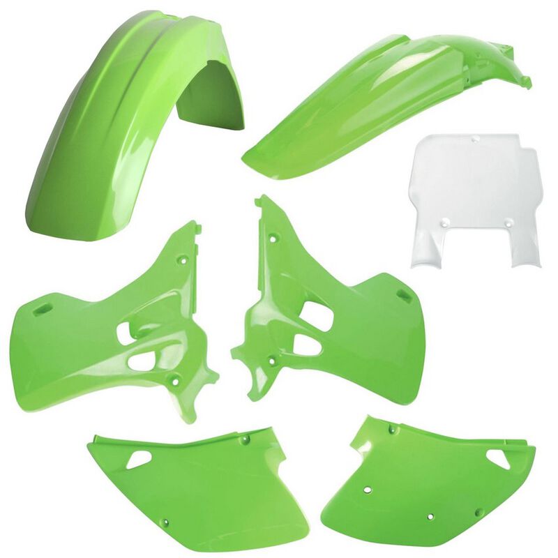 Polisport Kawasaki Plastic Kit KX 125 KX 250 1993 ONLY, Green - motocross4u