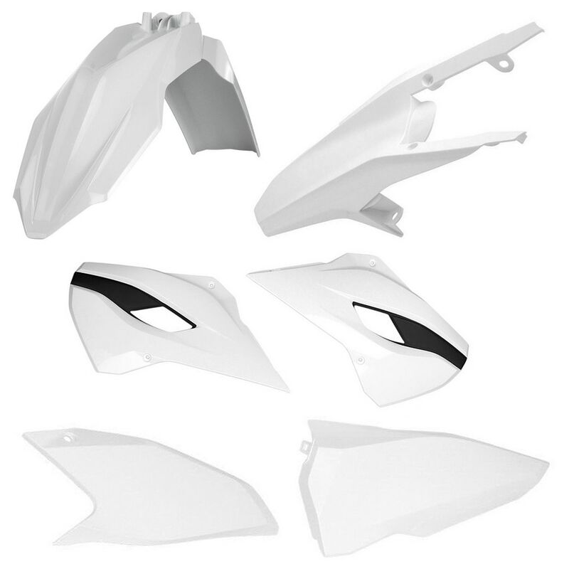 Polisport Husqvarna Plastic Kit TE FE 2014 - 2016, White - motocross4u