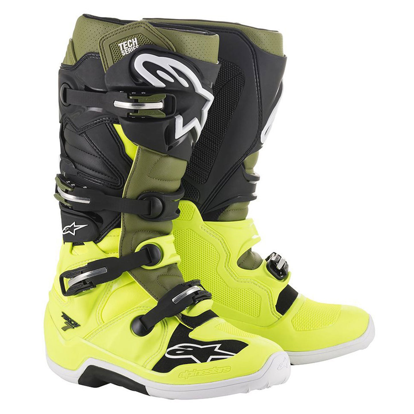 Alpinestars Tech 7 Motocross Boots – YELLOW FLUO MILITARY GREEN BLACK - motocross4u