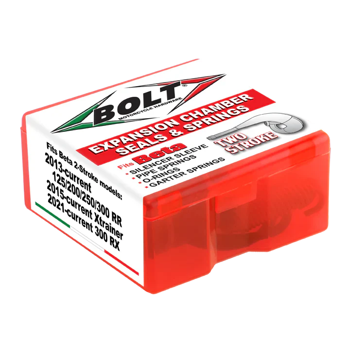 Bolt Motorcycle Hardware Beta 2 Stroke Expansion Chamber Seals & Springs RR 2013 - 2024 X Trainer 2015 - 24 RX 300 2021 – 24 - motocross4u