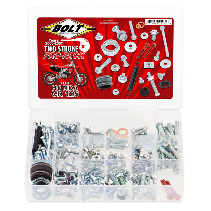 Bolt Motorcycle Hardware Honda CR 125 2000 - 2007 2 Stroke Pro Pack Bolt Kit - motocross4u
