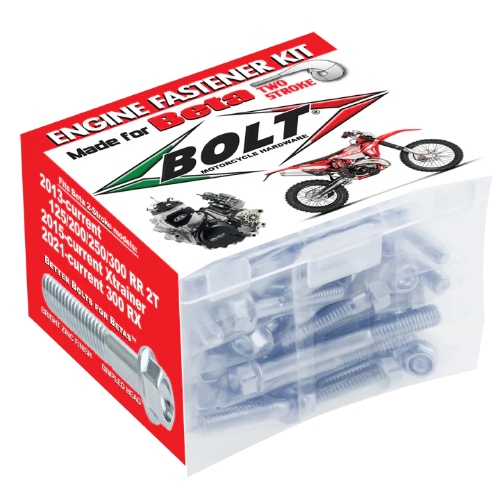 Bolt Motorcycle Hardware Beta Engine Fastener Bolt Kit RR X Trainer RX 2 strokes 125 - 300 2013 - 2024 - motocross4u