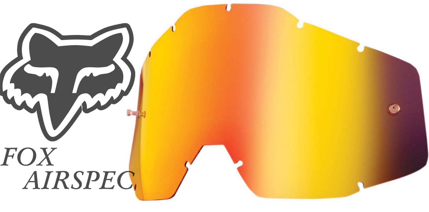 Goggle Shop Fox Airspec / Airspace Mirror Tear off Lens, Red Inferno - motocross4u