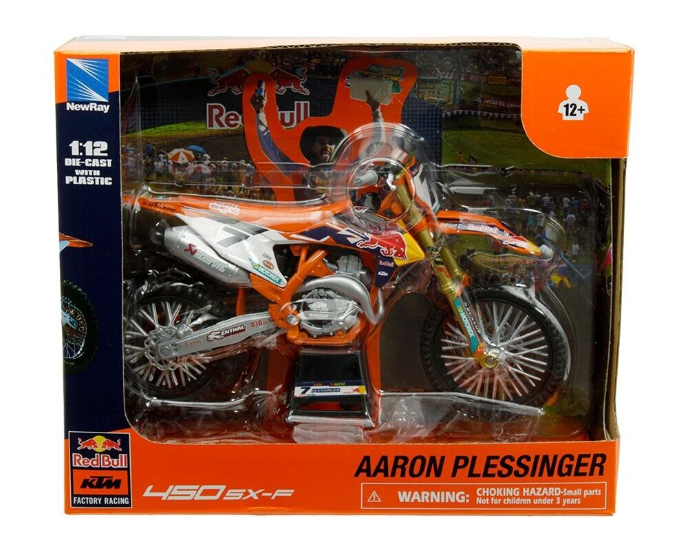 New Ray Toys 1:12 Aaron Plessinger RED BULL KTM SXF 450 Toy Model - motocross4u