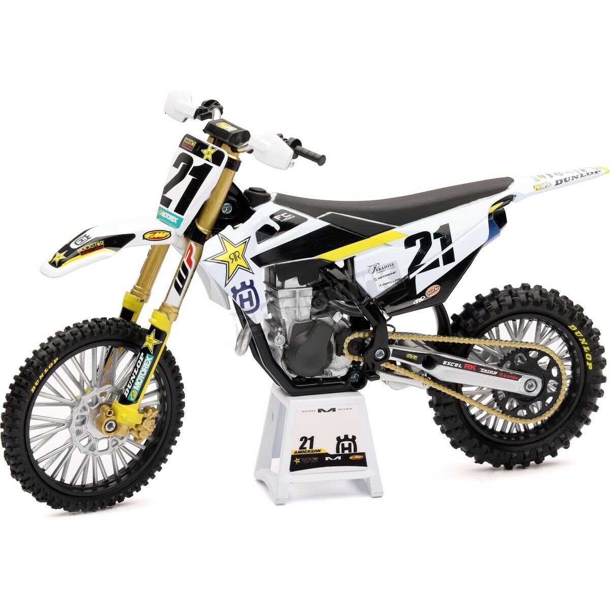 New Ray Toys 1:12 Jason Anderson Rockstar Energy Husqvarna FC 450 Toy Model - motocross4u