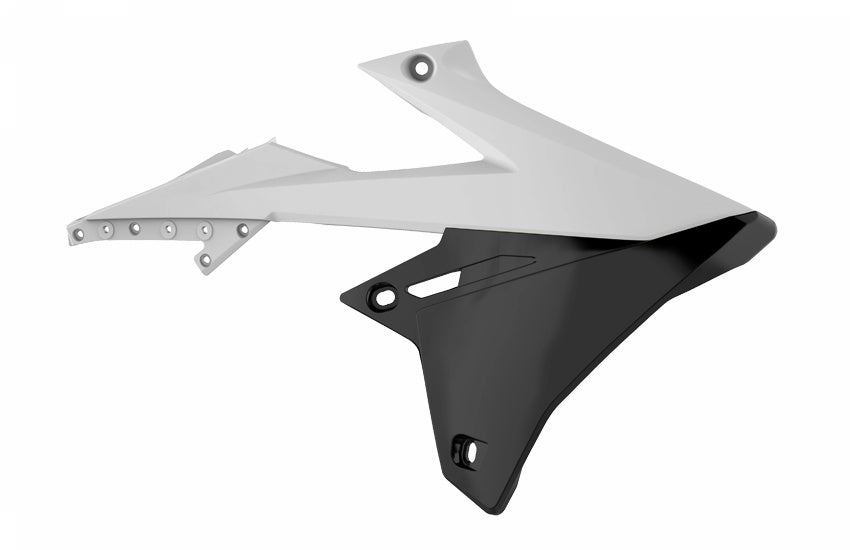Polisport Suzuki Radiator scoops RMZ 250 2019 – 2023 RMZ 450 2018 – 23, White - motocross4u