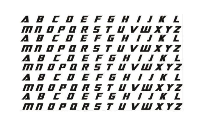 Spare Letter Stickers - To fit Revvi 12" + 16" + 16" Plus + 16"XL + 18" + 20"