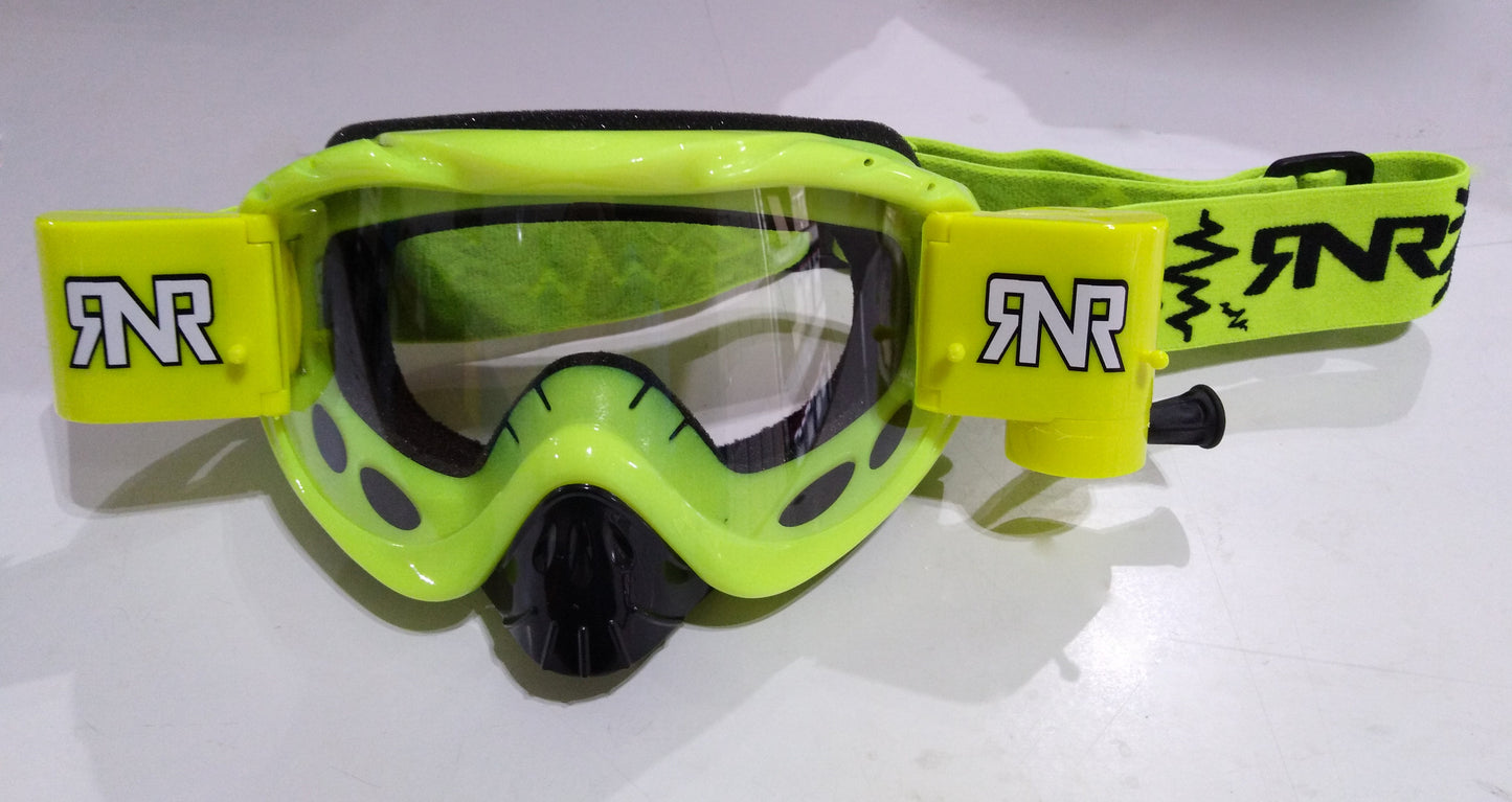 Rip n Roll Hybrid Fully Loaded Goggle, Neon Yellow - motocross4u