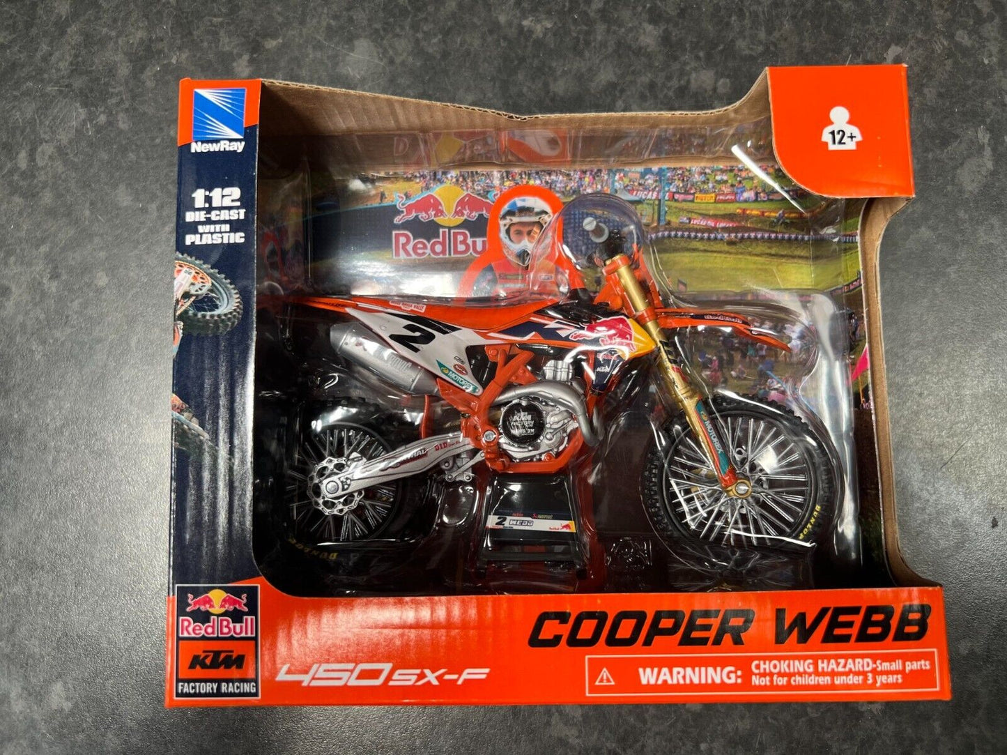 New Ray Toys 1:12 Cooper Webb RED BULL KTM SXF 450 2022 Toy Model - motocross4u