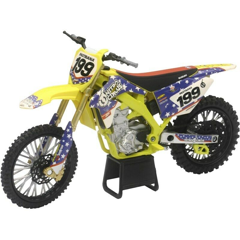 New Ray Toys 1:12 Travis Pastrana Nitro Circus Suzuki RMZ 450 Toy Model - motocross4u