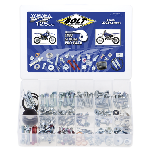 Bolt Motorcycle Hardware Yamaha YZ 125 2002 - 2021 2 Stroke Pro Pack Bolt Kit - motocross4u