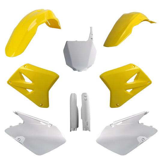 Polisport Suzuki Plastic Kit with fork guards RM 125 RM 250 2001 - 2006, Yellow - motocross4u