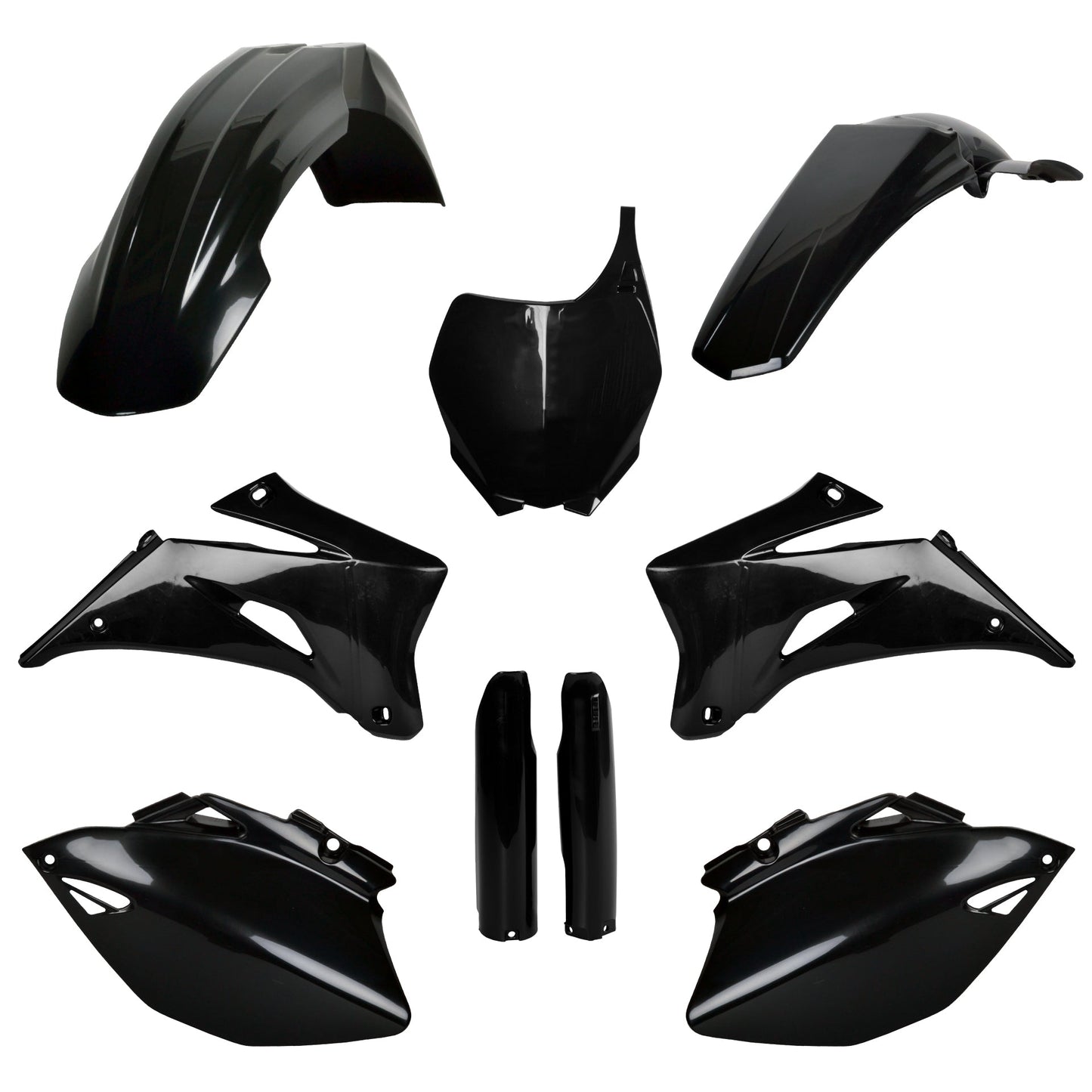 Polisport Yamaha Plastic Kit with Fork Guards YZF 250 YZF 450 2006 - 2007, Black - motocross4u