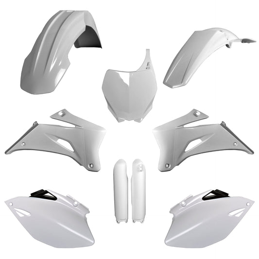 Polisport Yamaha Plastic Kit with Fork Guards YZF 250 YZF 450 2008 - 2009, White - motocross4u