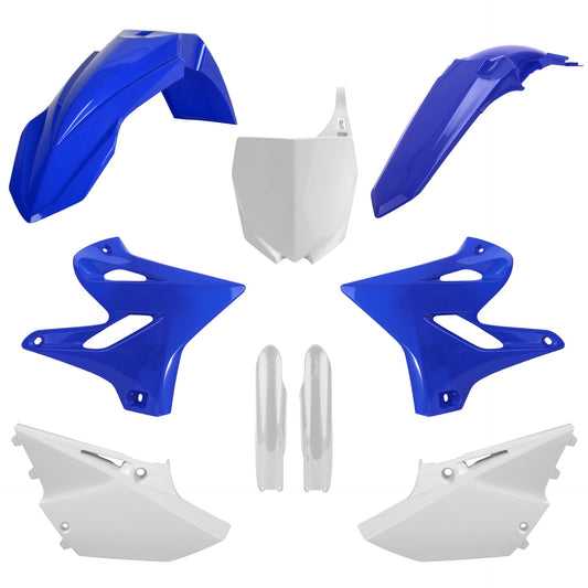 Polisport Yamaha Plastic Kit with Fork Guards YZ 125 YZ 250 2015 - 2020, OEM Blue White - motocross4u