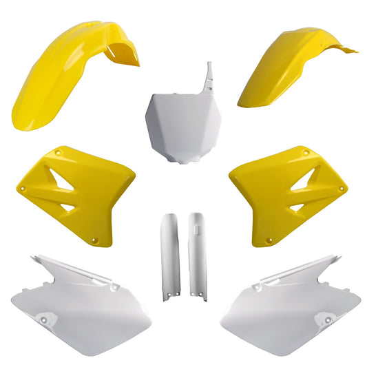 Polisport Suzuki Plastic Kit with fork guards RM 125 RM 250 2007 - 2008, Yellow - motocross4u