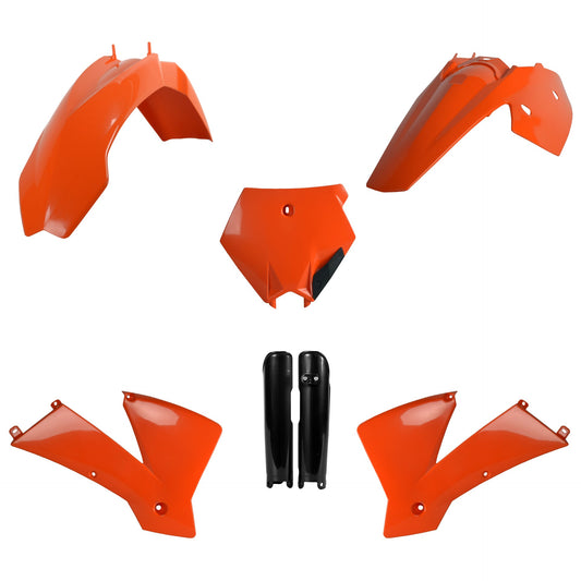 Polisport KTM Plastic Kit with Fork Guards SX 2003 - 2004 SX 125 525 EXC 04 ONLY, Orange - motocross4u