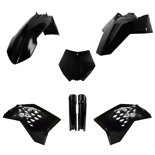 Polisport KTM Plastic Kit with Fork Guards SX SXF 2007 ONLY, Black - motocross4u