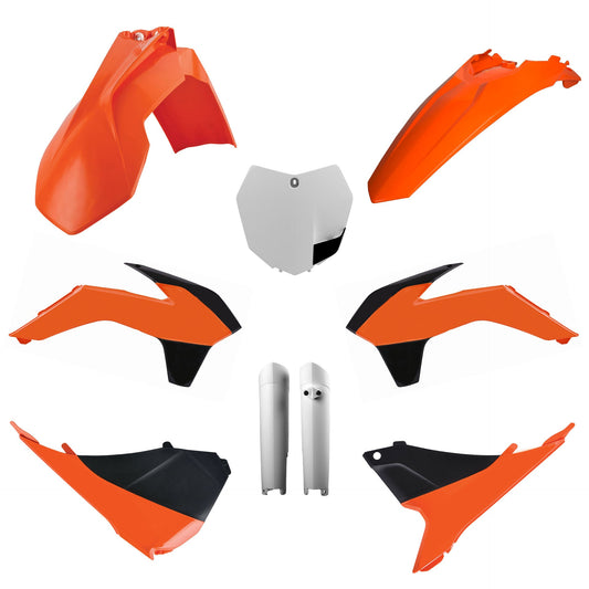 Polisport KTM Plastic Kit with Fork Guards SX SXF 2013 - 2014, OEM Orange Black - motocross4u