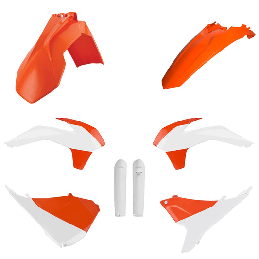 Polisport KTM Plastic Kit with Fork Guards EXC EXCF 2016 ONLY, OEM Orange White - motocross4u