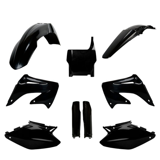 Polisport Honda Plastic Kit with Fork Guards CR 125 250 2004 - 2007, Black - motocross4u