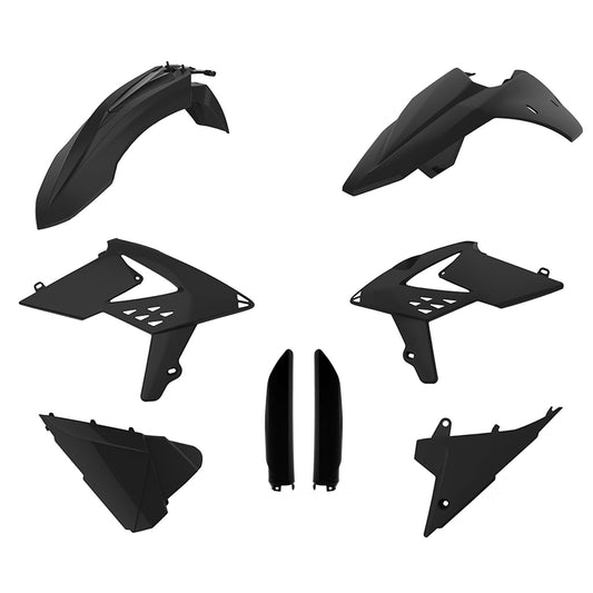 Polisport Beta Plastic Kit with Fork Guards RR ENDURO 2013 - 2017, Black - motocross4u