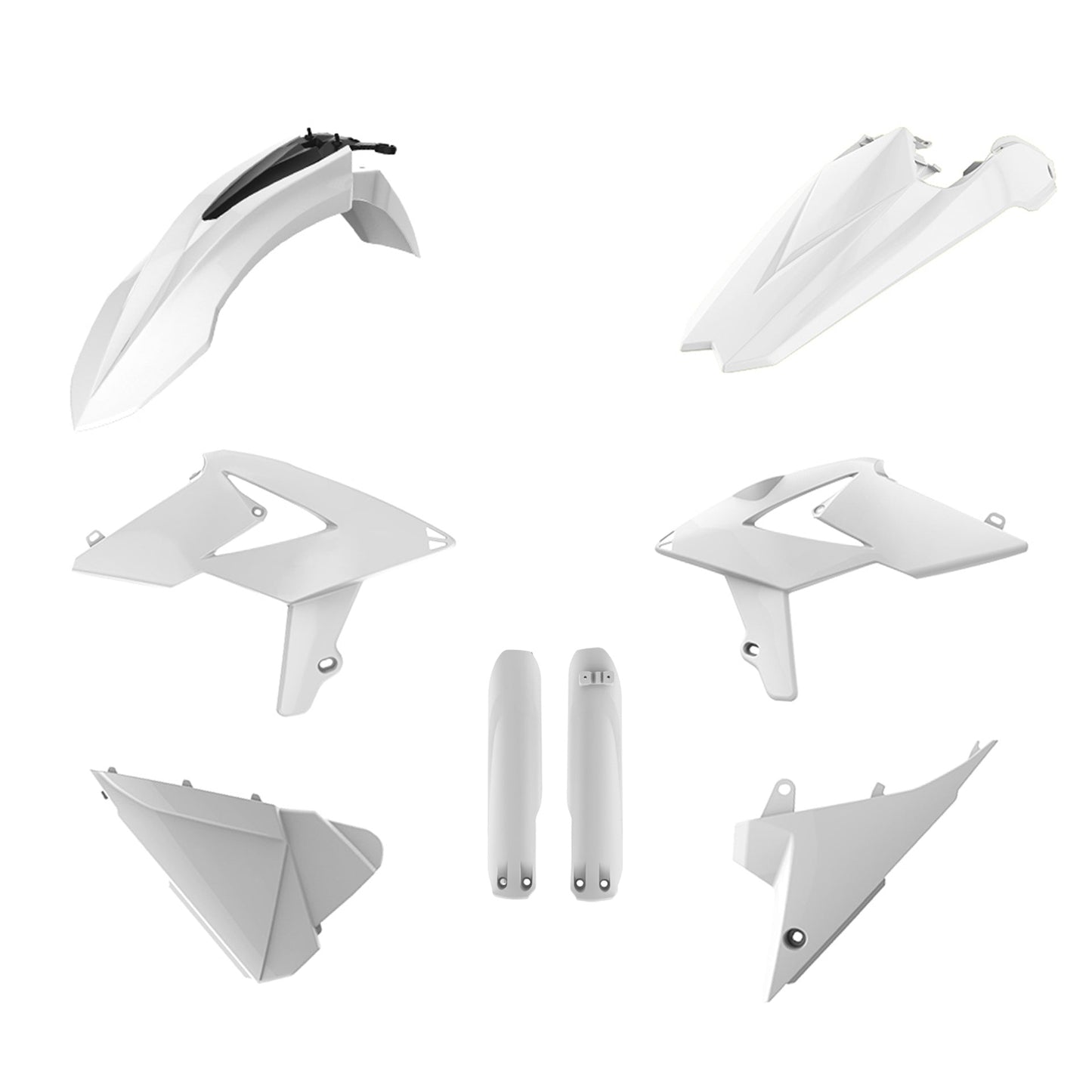 Polisport Beta Plastic Kit with Fork Guards RR ENDURO 2019 ONLY, White - motocross4u