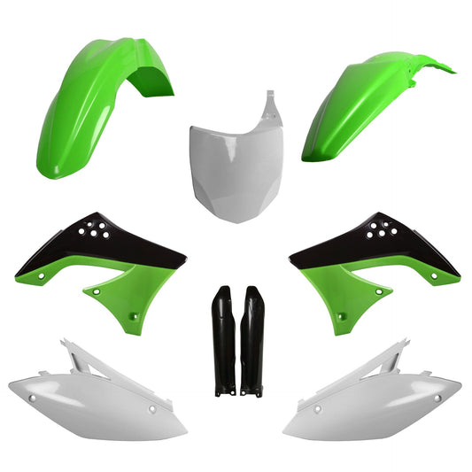 Polisport Kawasaki Plastic Kit with Fork Guards KXF 450 2009 - 2011, OEM Green - motocross4u