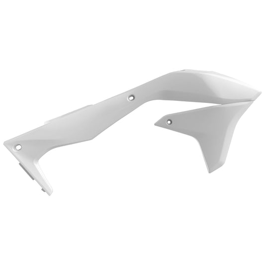 Polisport Kawasaki Radiator Scoops KXF 450 2016 - 2018, White - motocross4u