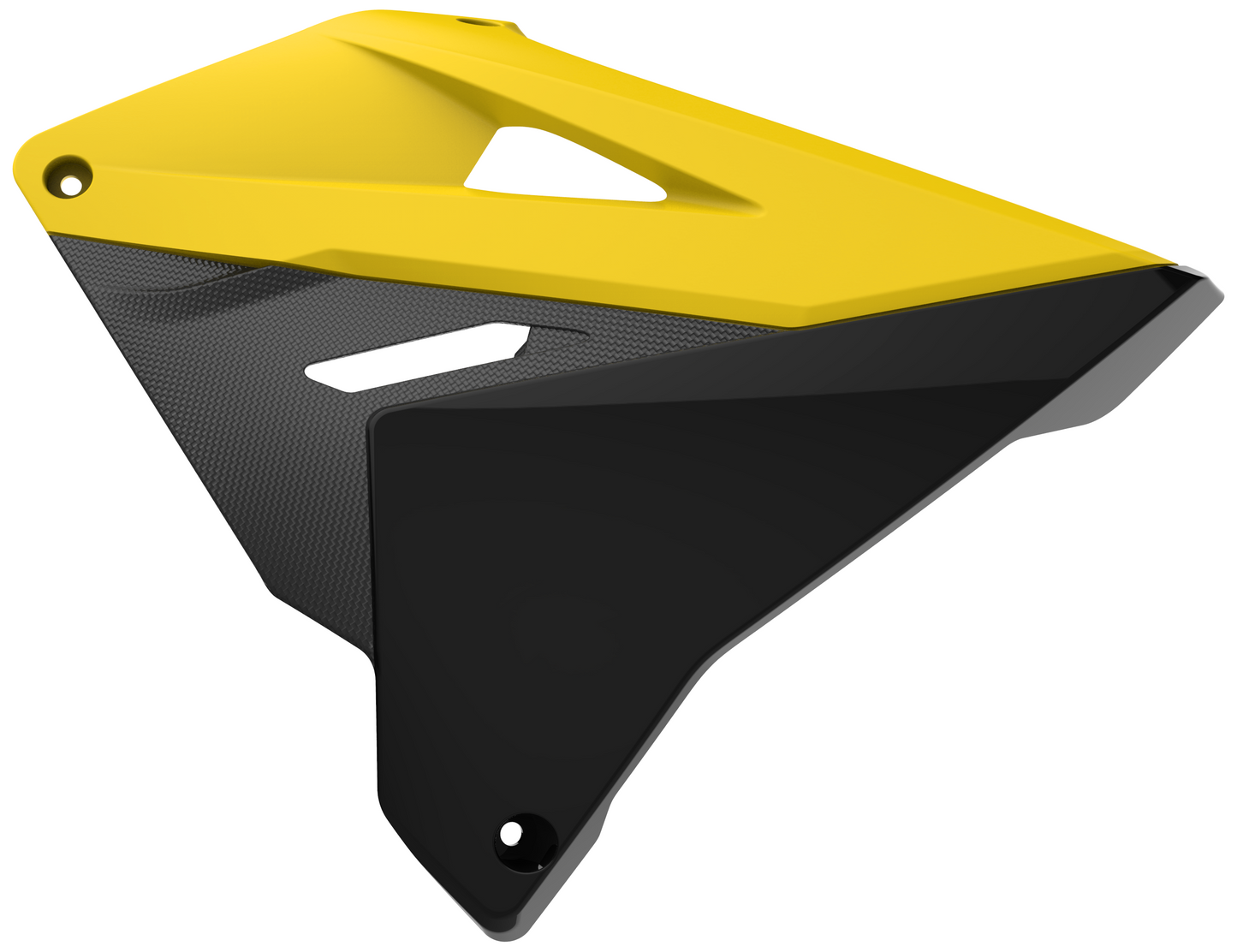 Polisport Suzuki Radiator Scoops RM 125 RM 250 2001 - 2008 Restyle, Yellow / Black - motocross4u