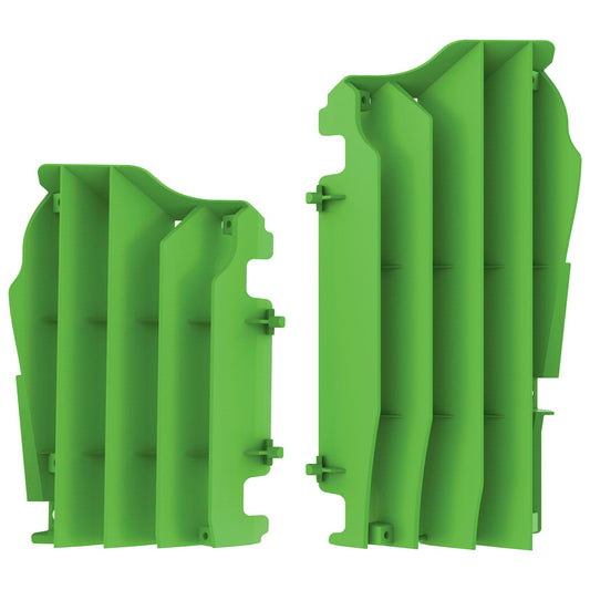 Polisport Kawasaki Radiator Louvers KX 250 2021 - 2022 KXF 450 2016 - 22, Green - motocross4u