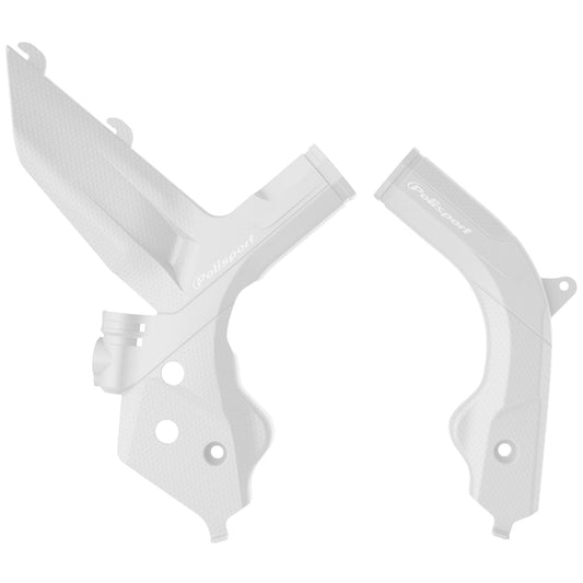 Polisport KTM Frame Guards SX SXF 2019 - 2022 EXC EXCF 2020 - 22, White - motocross4u