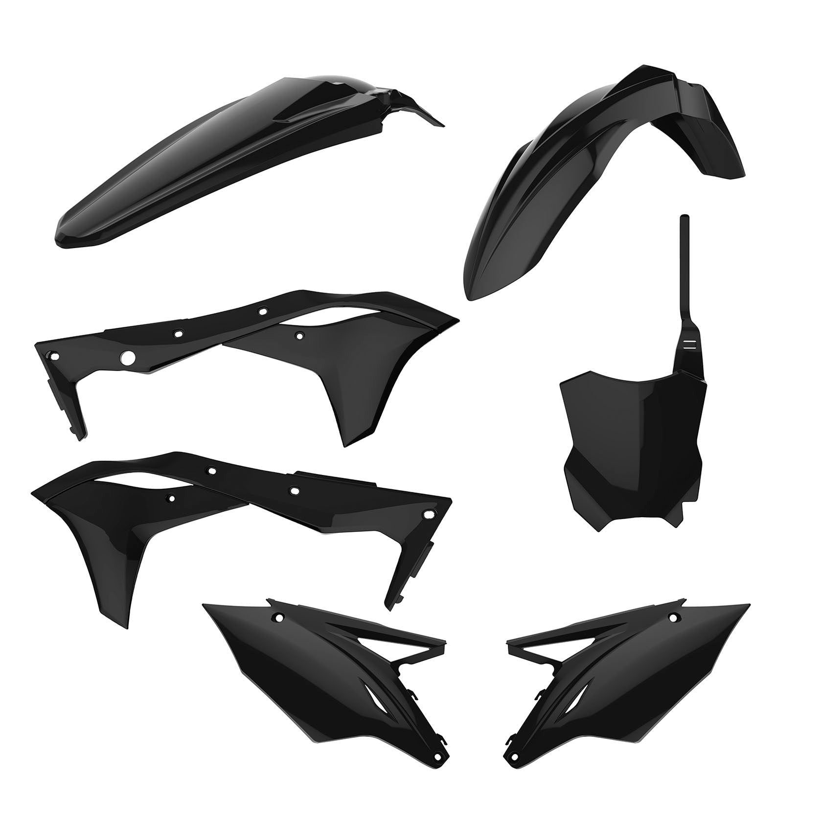 Polisport Kawasaki Plastic Kit KXF 250 2017 - 2020, Black - motocross4u
