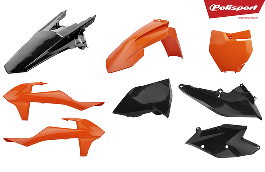 Polisport KTM Plastic Kit SX SXF 2016 - 2018 SX 250 2017 - 2018, OEM & Black - motocross4u