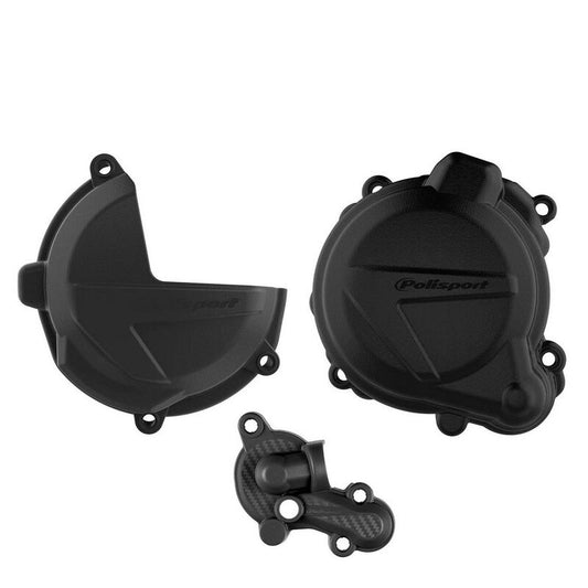 Polisport Beta Clutch, Ignition & Water Pump Cover Kit RR 250 300 X trainer 300 2018 - 2023 - Black - motocross4u