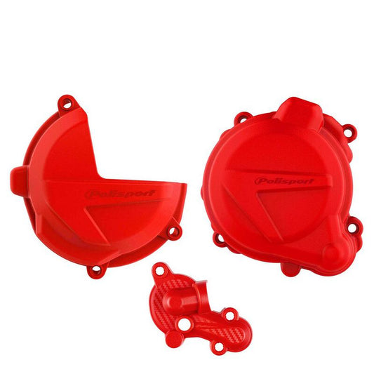 Polisport Beta Clutch, Ignition & Water Pump Cover Kit RR 250 300 X trainer 300 2018 - 2023 - Red - motocross4u