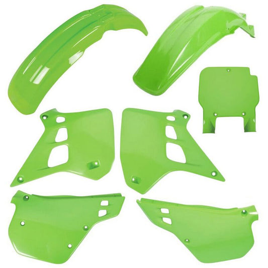 Polisport Kawasaki Plastic Kit KX 125 1990 - 1991, Green - motocross4u