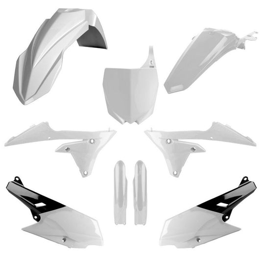 Polisport Yamaha Plastic Kit with Fork Guards YZF 250 2014 - 2018 YZF 450 14 - 2017, White - motocross4u