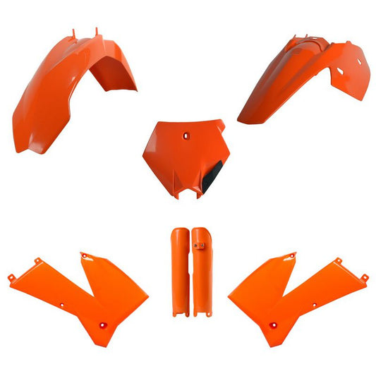 Polisport KTM Plastic Kit with Fork Guards SX SXF 2005 - 2006 EXC EXCF 05 - 2007 XC 06 - 07, Orange - motocross4u
