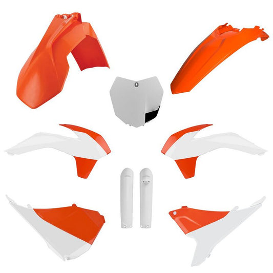 Polisport KTM Plastic Kit with Fork Guards SX SXF 2015 ONLY SX 250 15 - 2016, OEM Orange White - motocross4u