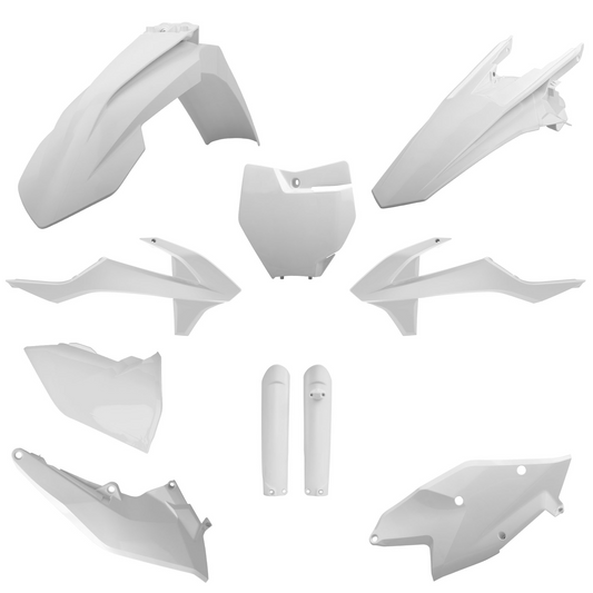 Polisport KTM Plastic Kit with Fork Guards SX SXF 2016 - 2018 SX 250 2017 - 2018, White - motocross4u